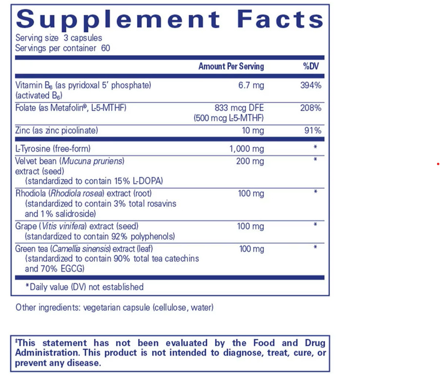 DopaPlus Ingredients Pure Encapsulations