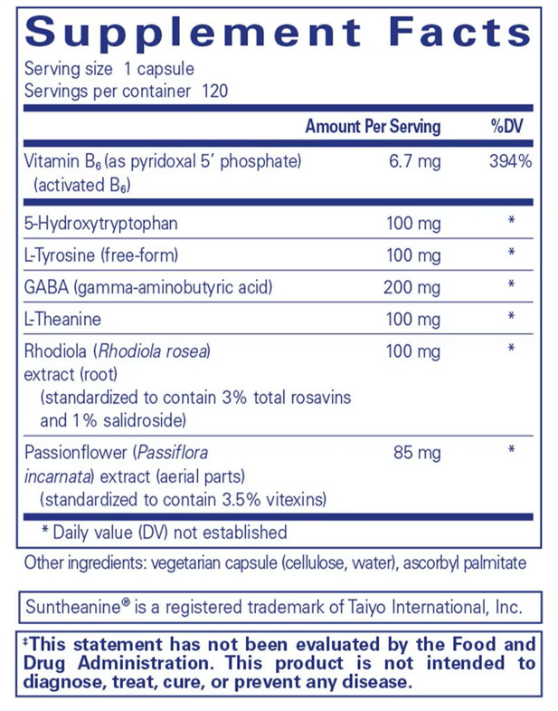 Emotional wellness Ingredients Pure Encapsulations