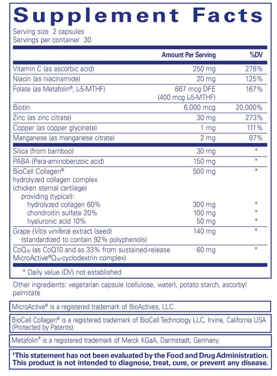 Hair/Skin/Nails Ultra Ingredients Pure Encapsulations