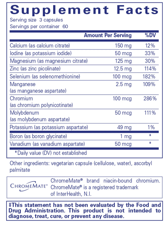 Mineral 650 Ingredients Pure Encapsulations