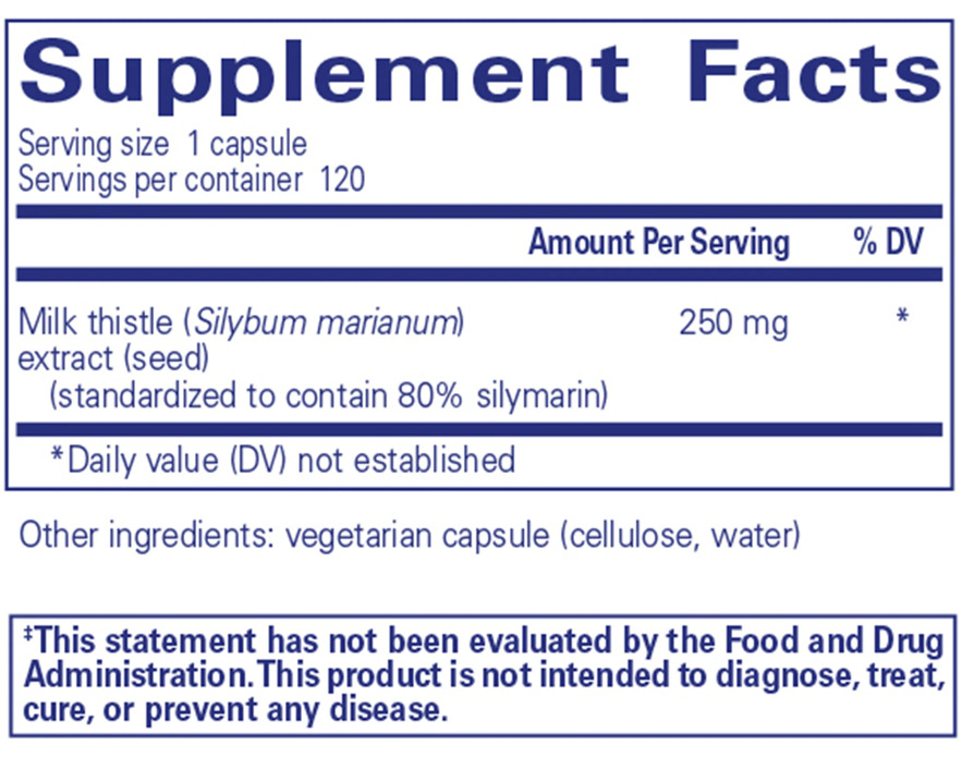 Silymarin Ingredients Pure Encapsulations