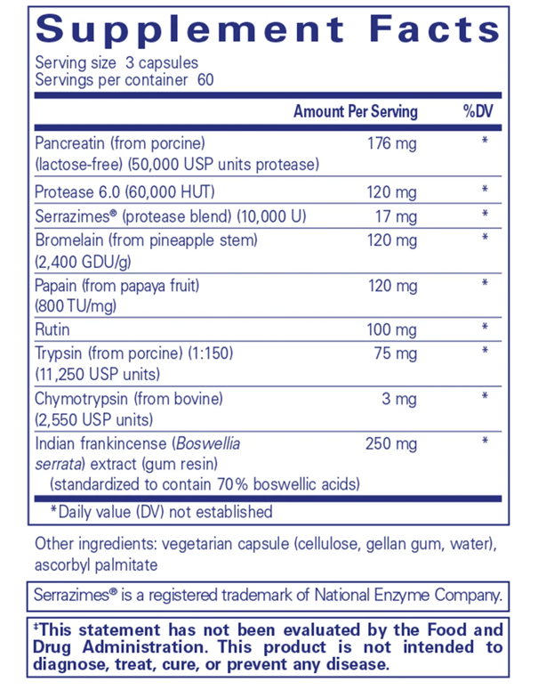 Systemic Enzyme Complex Ingredients Pure Encapsulations