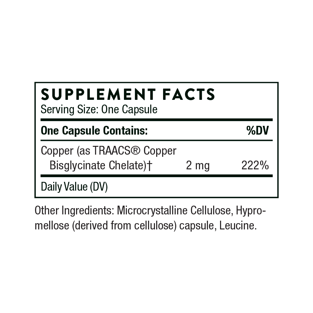 Thorne_Copper Bisglycinate_Ingredients