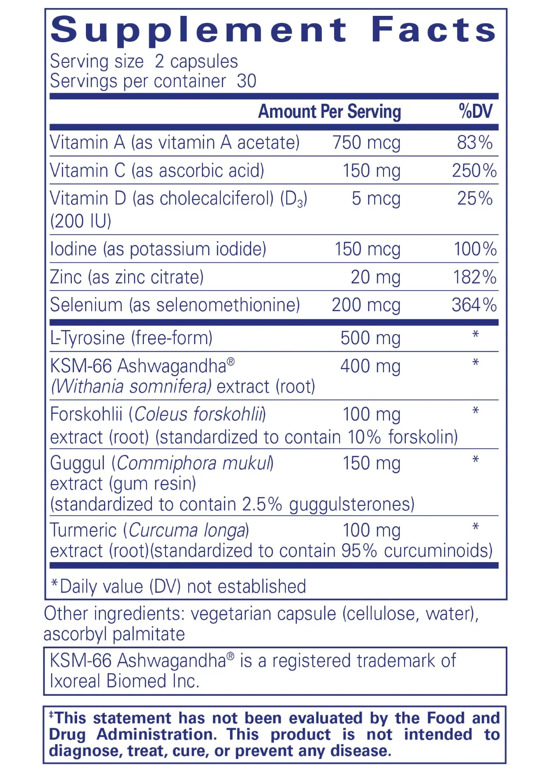 Thyroid Support Complex Ingredients Pure Encapsulations