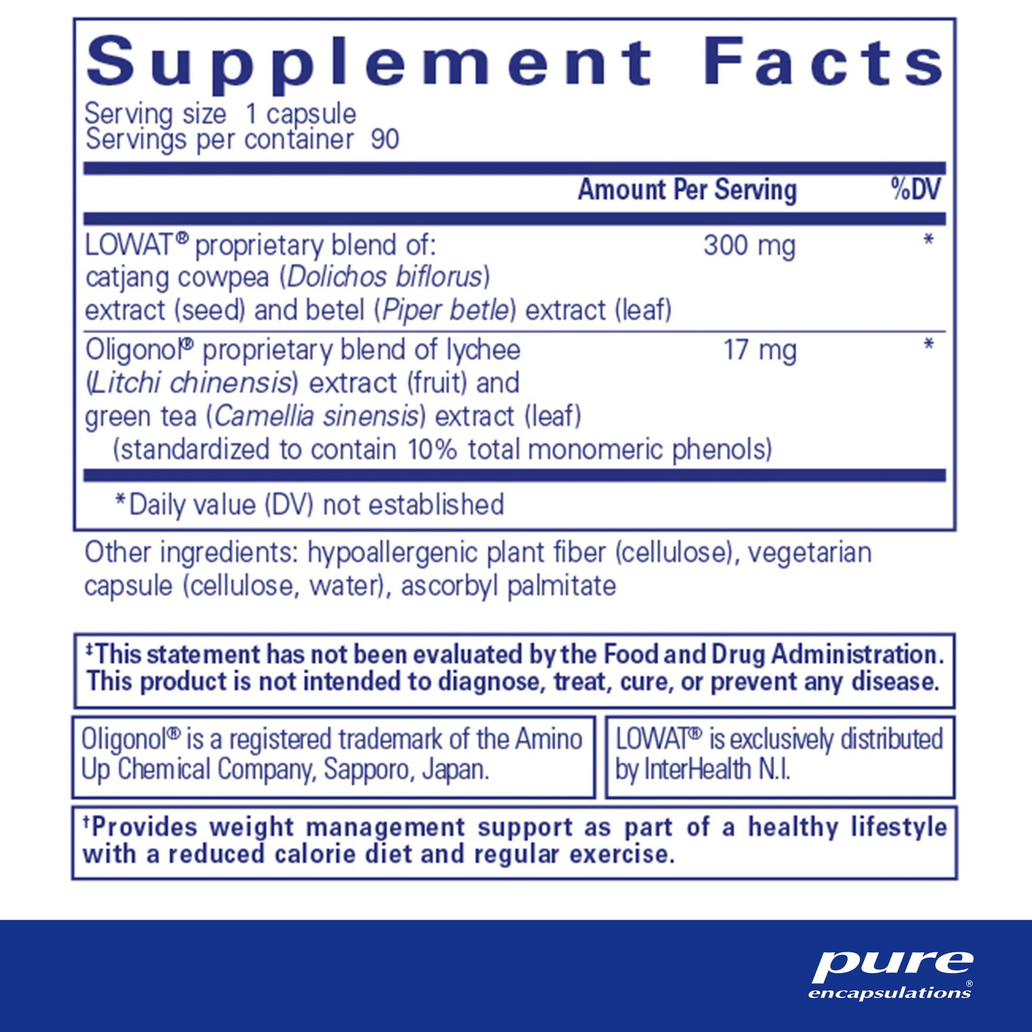 AdipoLean II Ingredients Pure Encapsulations