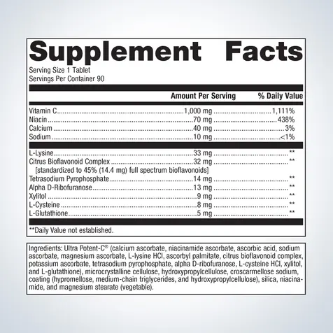 Metagenics_Ultra Potent-C® 1000 Vitamin C_Ingredients