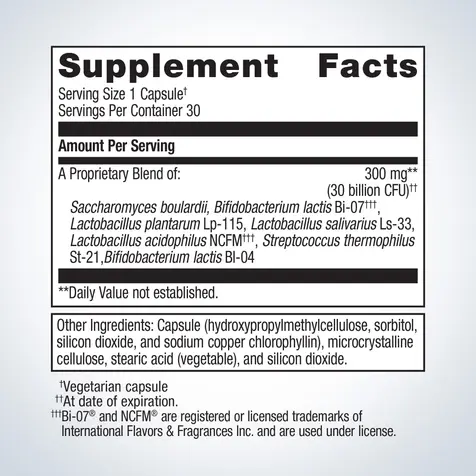 Metagenics_UltraFlora® Spectrum Probiotic_Ingredients